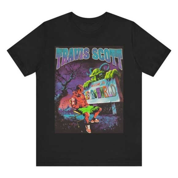 Tops - 90s Travis Sc0tt Retro Astroworld Graphic Tee